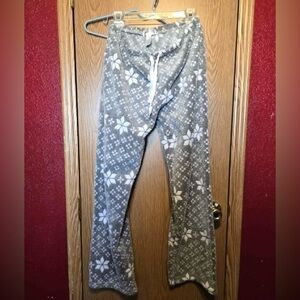 Just Be Gray and White Fleece Pajama Pants